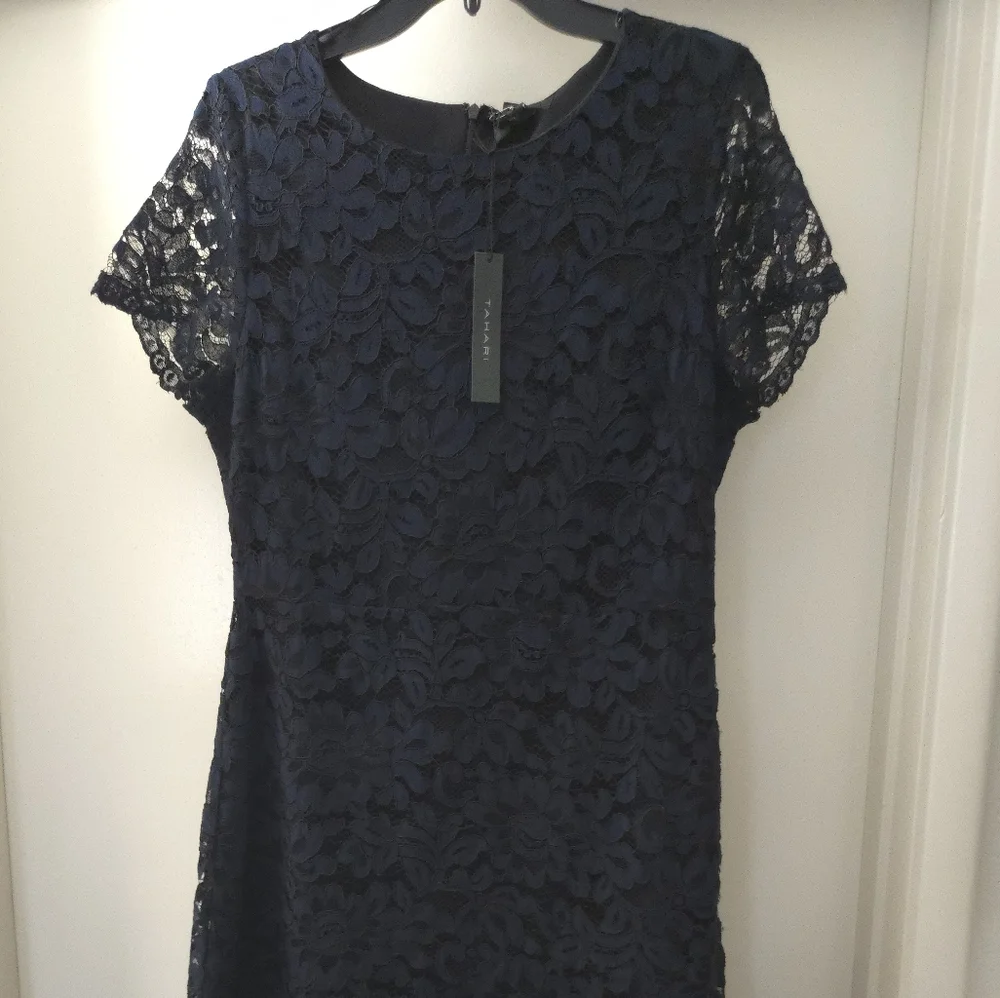 Tahari Navy Lace Dress - Picture 6 of 12